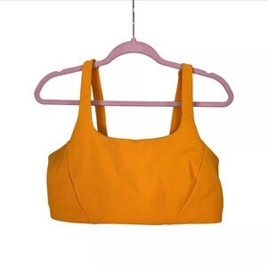 Lululemon Train Bra Medium Support B Cups Ribbed Yellow Size 6